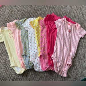 Bundle of 12 Carter’s onesies baby girl infant multiple colors styles